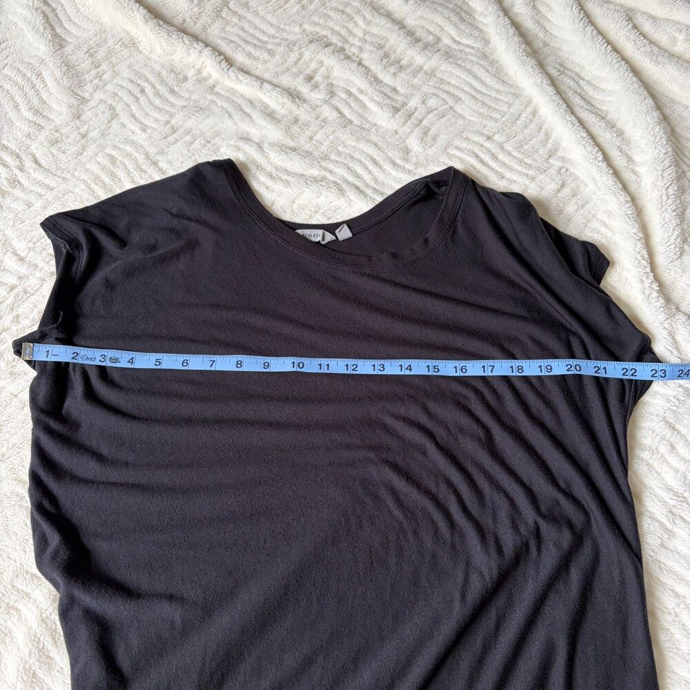 Athleta Asymmetrical Black Cap Sleeve T-Shirt Dress - Scoop Neck - Size M - Picture 6 of 6